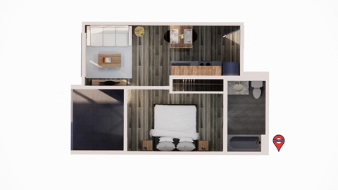 1 bedroom floor plan